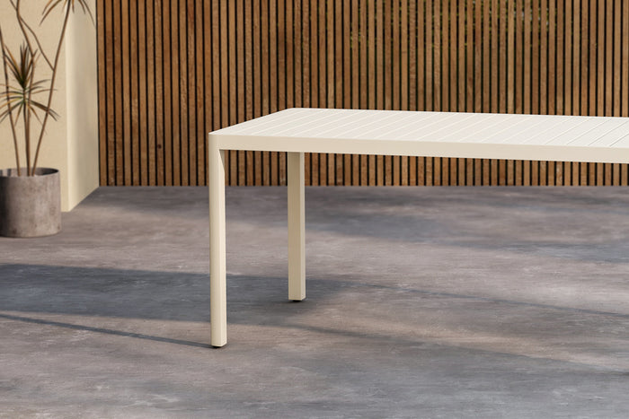 Fjôrd - Tuintafel Rechthoek - Beige Aluminium - 150x85x72cm - Giardini
