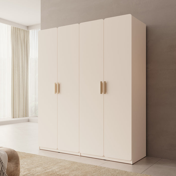 Meubella - Luzon - Kledingkast 4 deurs - Beige - 179x58x210 cm