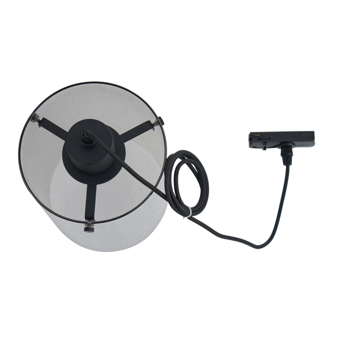 QAZQA Moderne spot zwart met smoke glas voor railsysteem 1-fase -