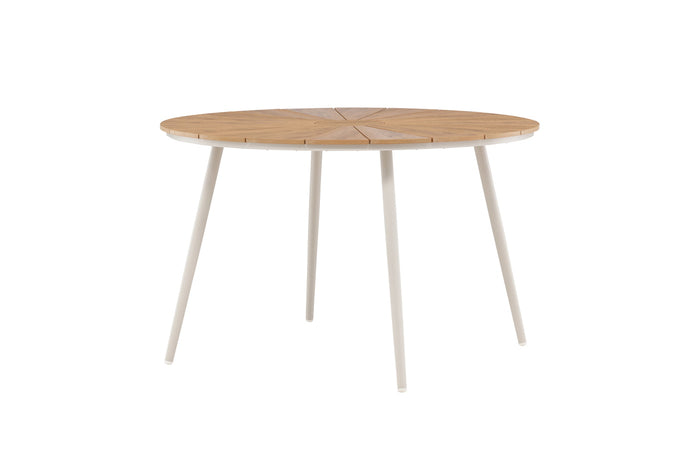 Fjôrd - Tuintafel Rond - Beige|Naturel Aluminium - 120cm - San Vito