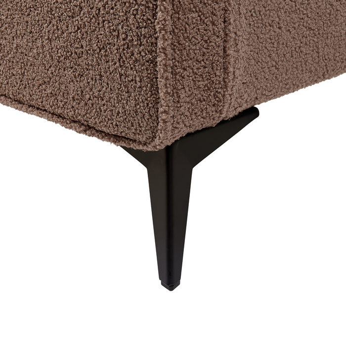 Beliani - VALOGNES - Tweepersoonsbed - Bruin - 180 x 200 cm - Bouclé