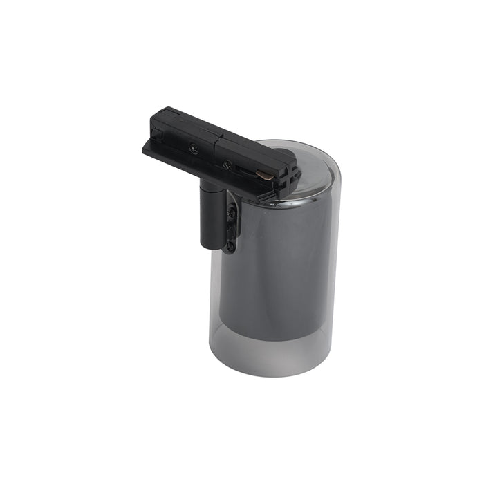 QAZQA Moderne spot zwart met smoke glas voor railsysteem 1-fase -