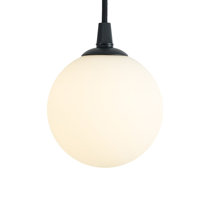 QAZQA Moderne hanglamp zwart met wit glas voor railsysteem 1-fase -