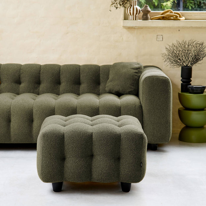 sweeek - Poef, bouclé voetenbankje voor 3-zitsbank Leon