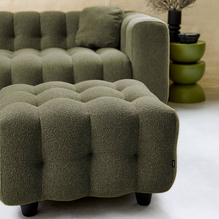 sweeek - Poef, bouclé voetenbankje voor 3-zitsbank Leon