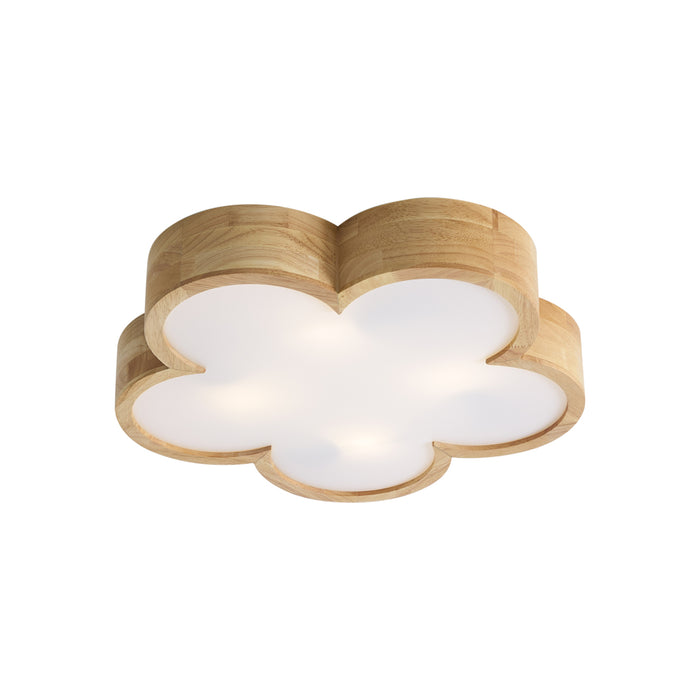 QAZQA Kinder plafondlamp hout met wit - Lucille