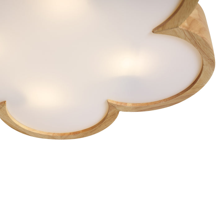 QAZQA Kinder plafondlamp hout met wit - Lucille