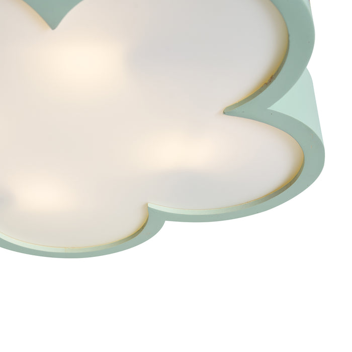 QAZQA Kinder plafondlamp groen met wit - Lucille