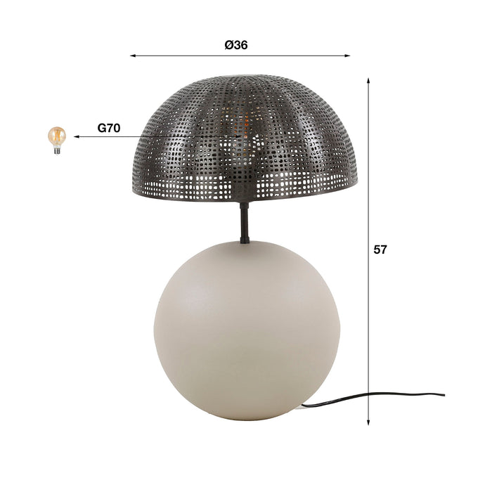 Giga Meubel - Tafellamp Natural Grijs - 1-Lichts - Sphere