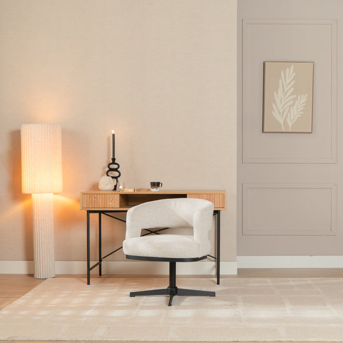 Bronx71 Draaifauteuil Gino gemêleerde stof beige