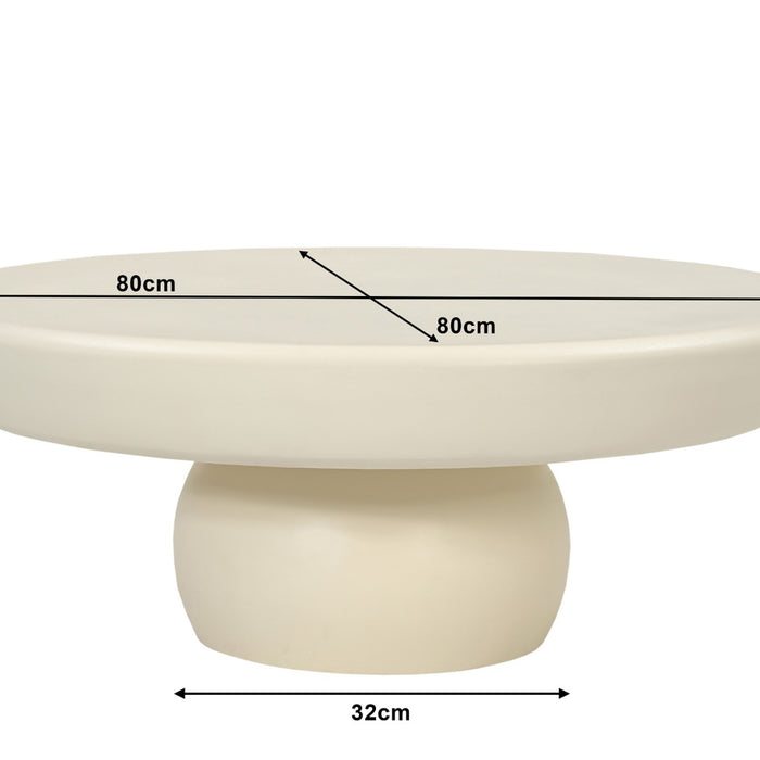 Brix - Salontafel Dune - Ivoor - MDF|Beton - 80 cm