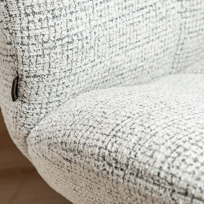 Bronx71 Draaifauteuil Moira gemêleerde stof off white| zwart