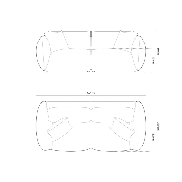 Micadoni 4-zitsbank Chris velvet