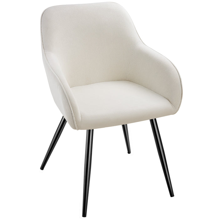 tectake® Eetkamerstoel Marilyn, koordlook, gestoffeerd - Set van 6