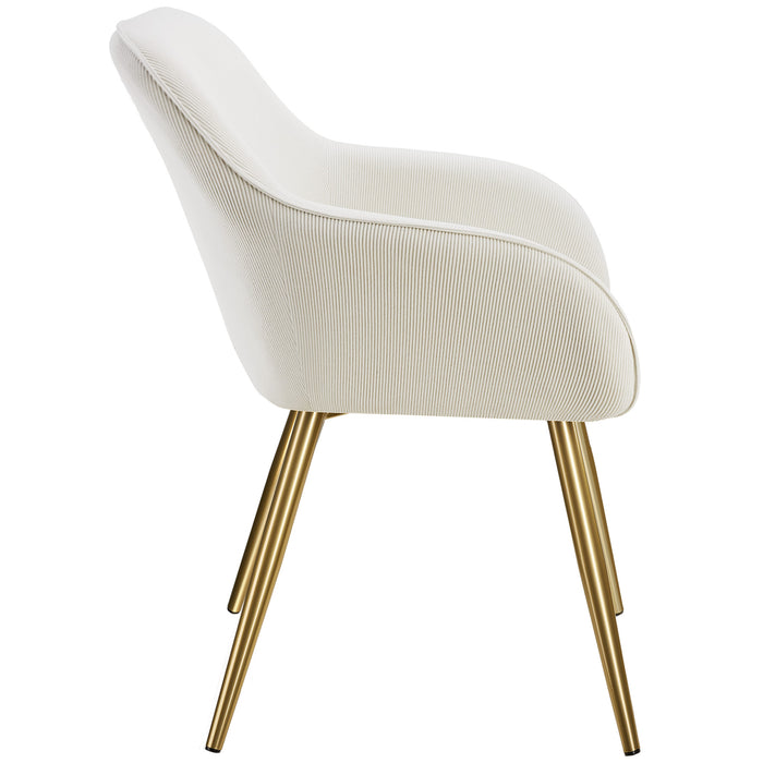 tectake® Eetkamerstoel Marilyn, koordlook, gestoffeerd - Set van 6