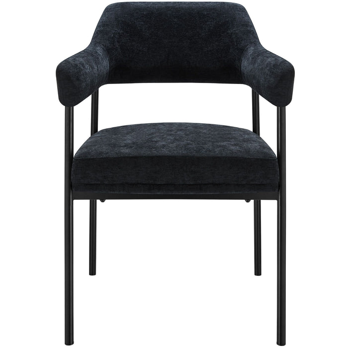 tectake® Eetkamerstoel Doé, gestoffeerd, stalen poten - Set van 4