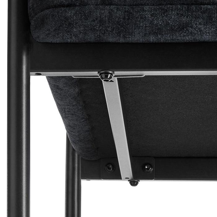 tectake® Eetkamerstoel Doé, gestoffeerd, stalen poten - Set van 4