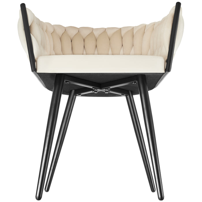 tectake® Set eetkamerstoelen Astano fluweel, knoopdesign - Set van 2