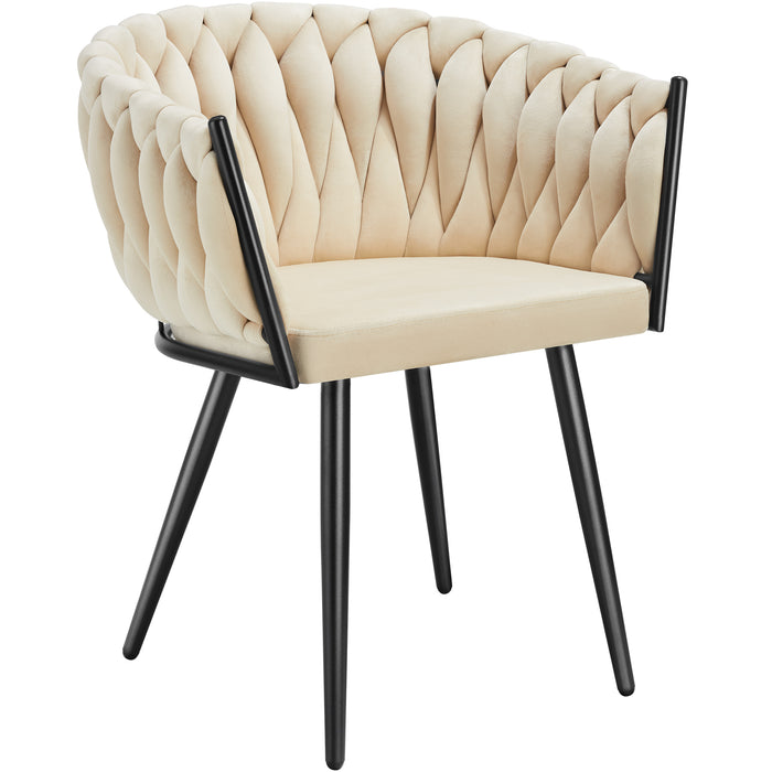 tectake® Set eetkamerstoelen Astano fluweel, knoopdesign - Set van 2