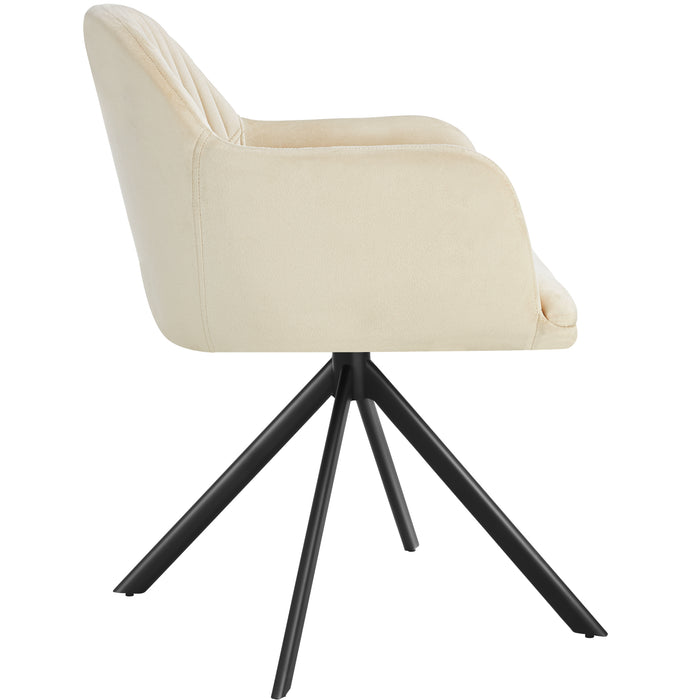 tectake® Lona fluwelen draaistoel met dikke vulling - Set van 2