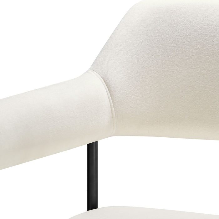 tectake® Eetkamerstoel Doé, gestoffeerd, stalen poten - Set van 4