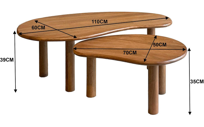 Goossens Salontafel Elan - Set van 2 in Mango gelakt