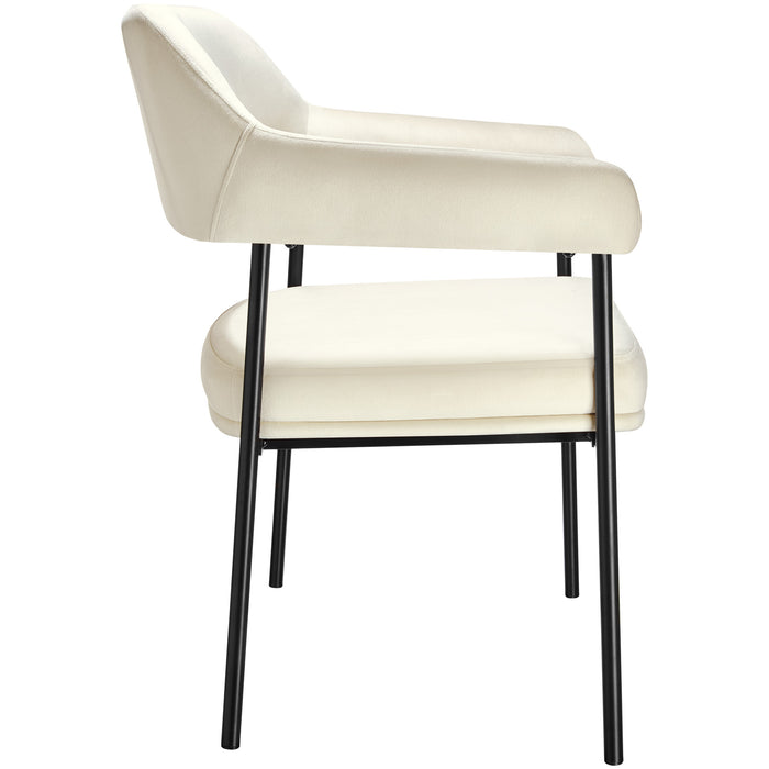 tectake® Eetkamerstoel Doé, gestoffeerd, stalen poten - Set van 2