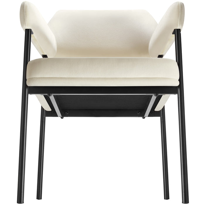 tectake® Eetkamerstoel Doé, gestoffeerd, stalen poten - Set van 2