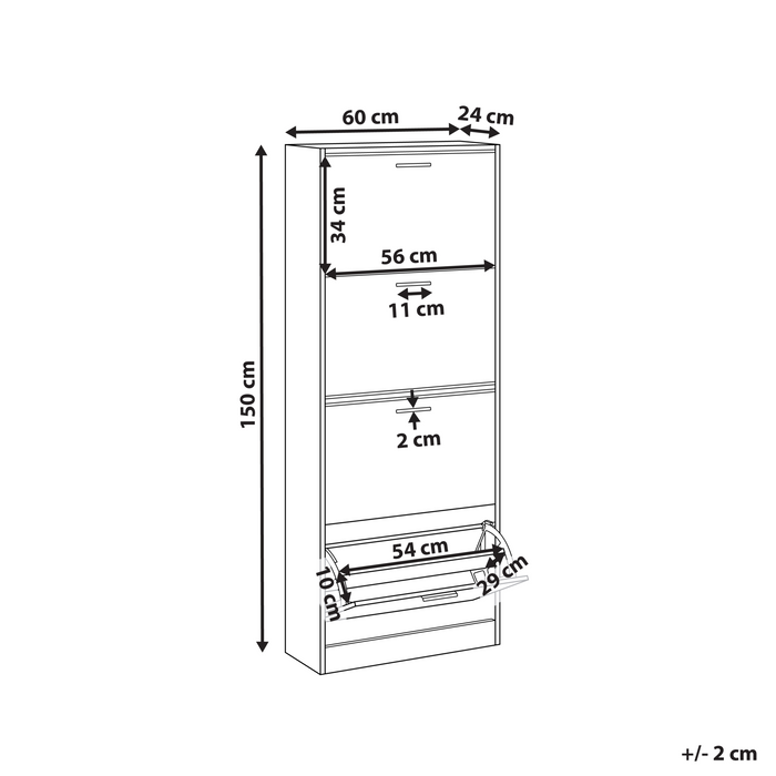 Beliani - BOWRAL - Schoenenkast 4 vakken - Lichtbruin - Vezelplaat