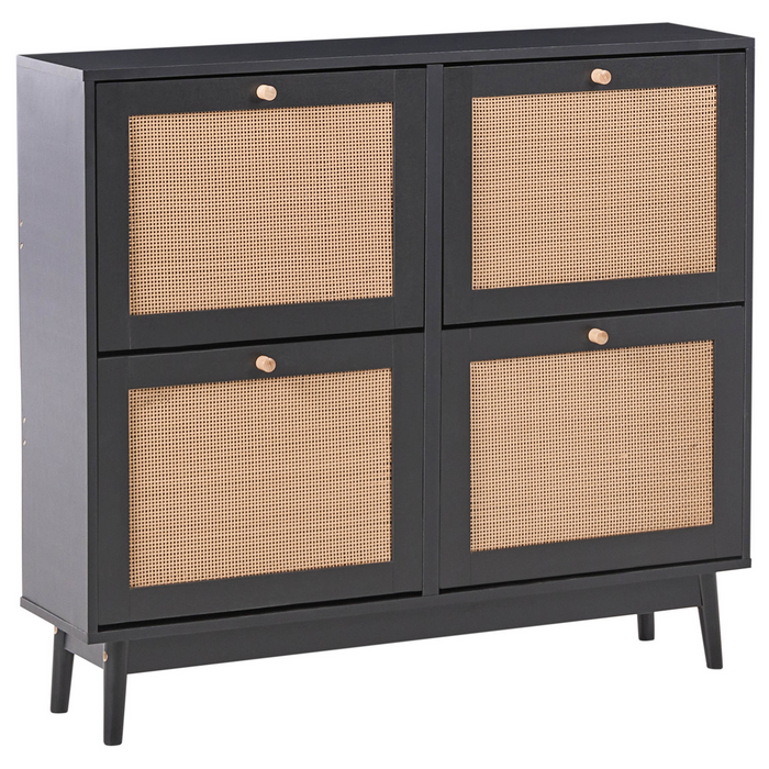 Beliani - ARMIDALE - Schoenenkast 4 vakken - Zwart - Vezelplaat