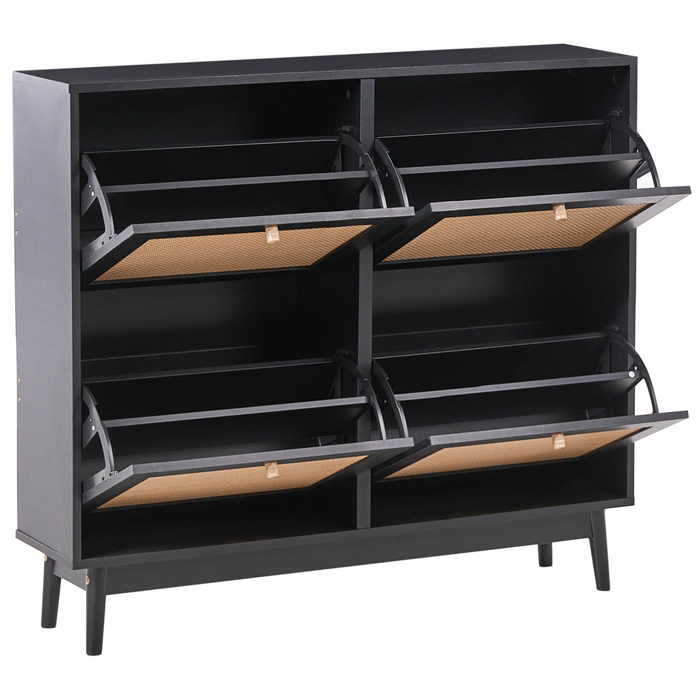 Beliani - ARMIDALE - Schoenenkast 4 vakken - Zwart - Vezelplaat