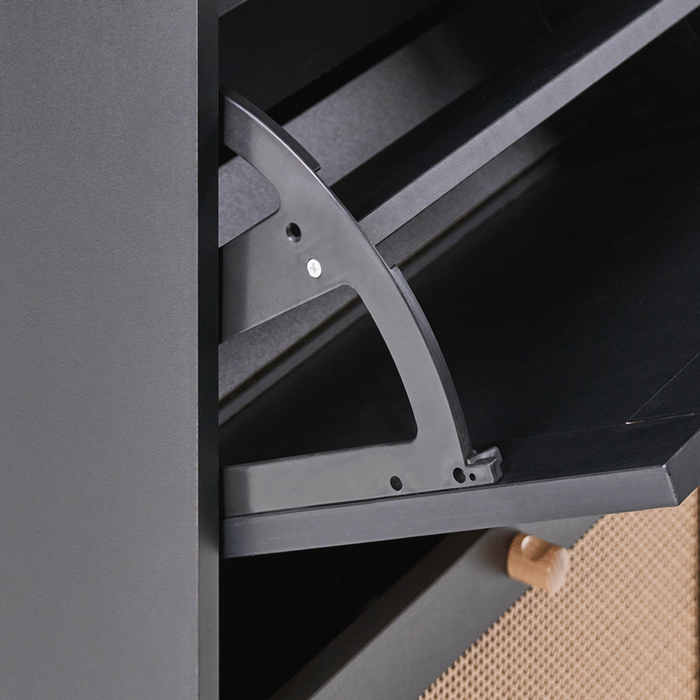 Beliani - ARMIDALE - Schoenenkast 4 vakken - Zwart - Vezelplaat