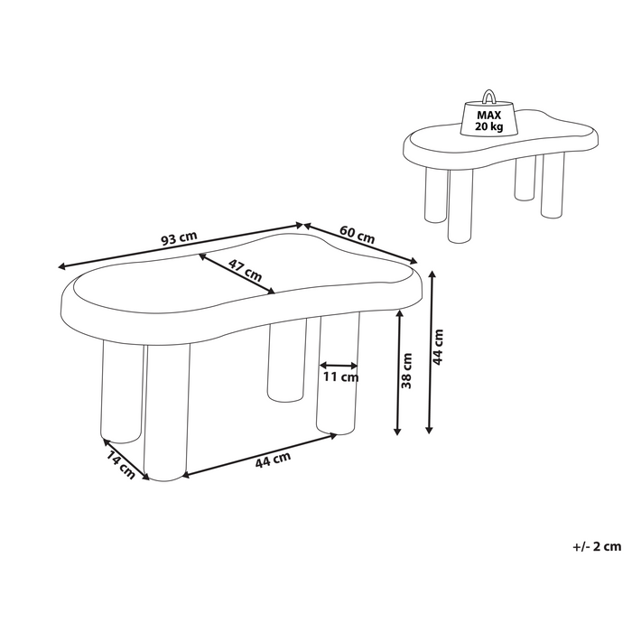 Beliani - ONDLE - Salontafel - Groen - MDF