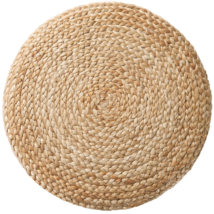 tectake® Handgemaakte poef Banno Cylinder van jute rond, boho-stijl