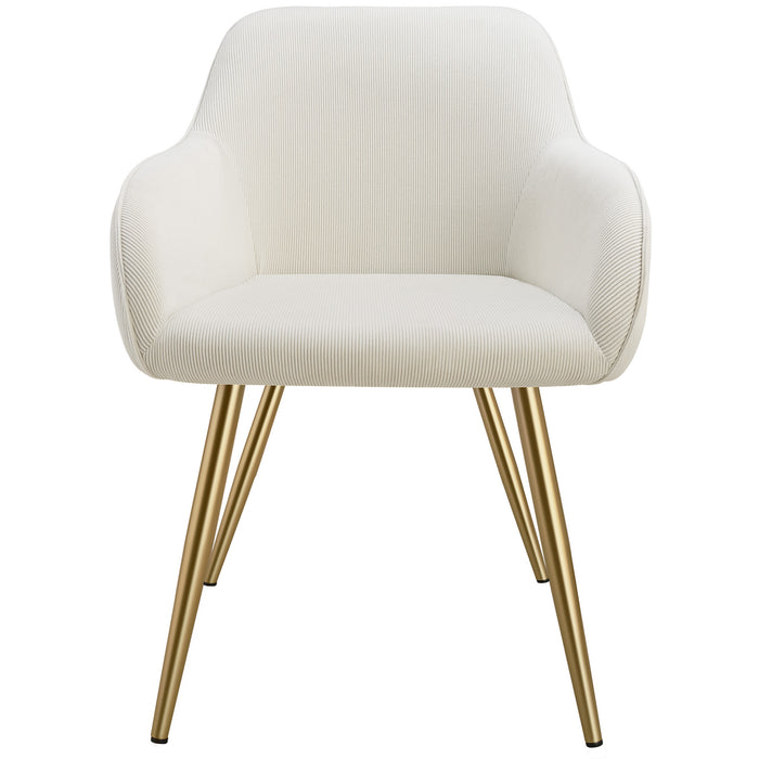 tectake® Eetkamerstoel Marilyn, koordlook, gestoffeerd - Set van 2