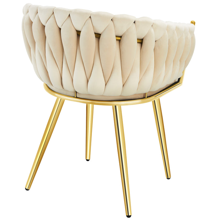 tectake® Set eetkamerstoelen Astano fluweel, knoopdesign - Set van 2