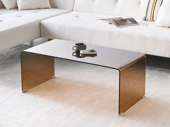 Beliani - KENDALL - Salontafel - Bruin - Veiligheidsglas
