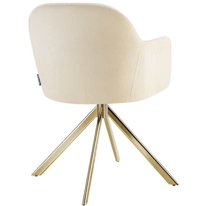 tectake® Lona fluwelen draaistoel met dikke vulling - Set van 4