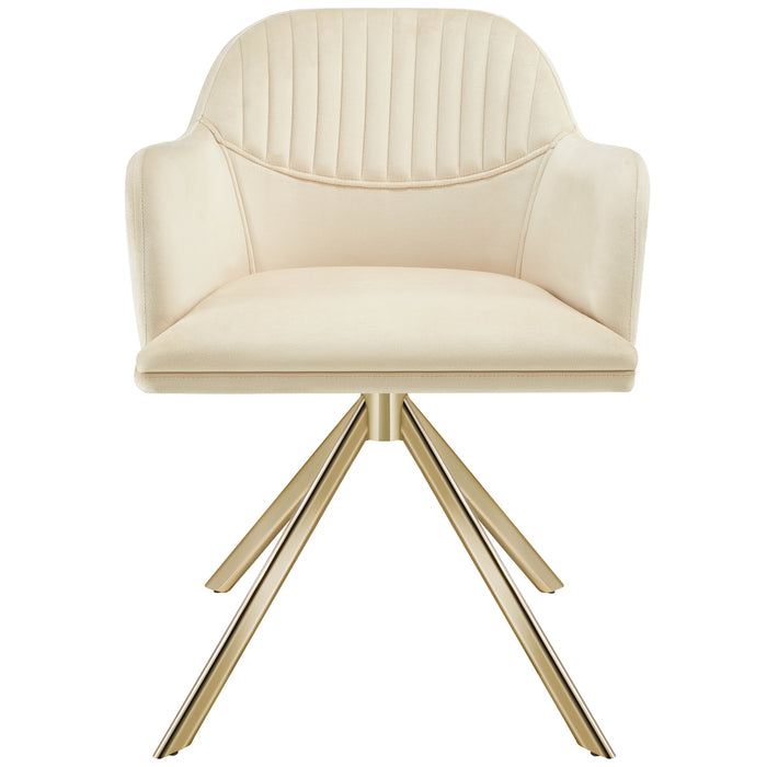 tectake® Lona fluwelen draaistoel met dikke vulling - Set van 4