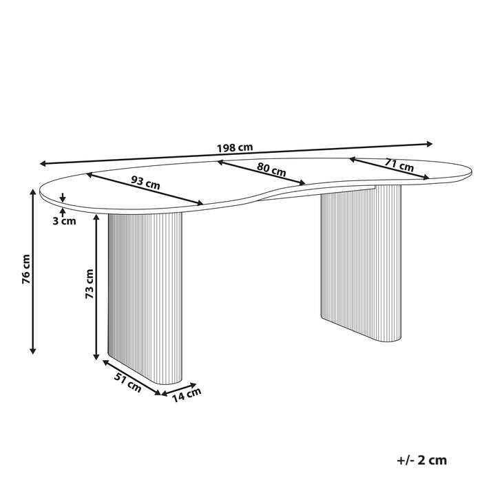 Beliani - PEERY - Ronde eettafel - Zwart - 198 x 93 cm - Hout