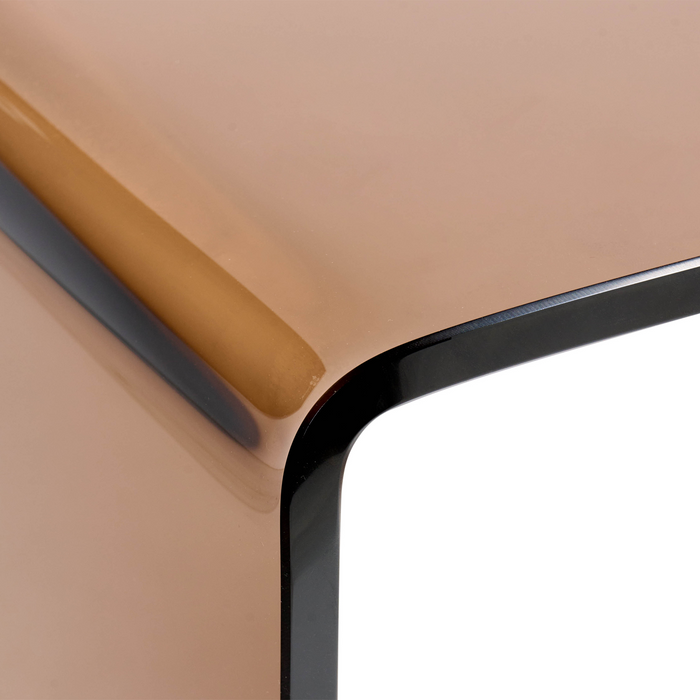 Beliani - KENDALL - Sidetable - Bruin - Veiligheidsglas