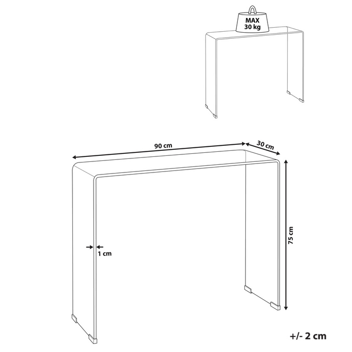Beliani - KENDALL - Sidetable - Bruin - Veiligheidsglas
