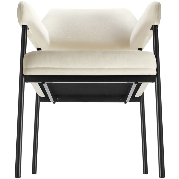 tectake® Eetkamerstoel Doé, gestoffeerd, stalen poten - Set van 4