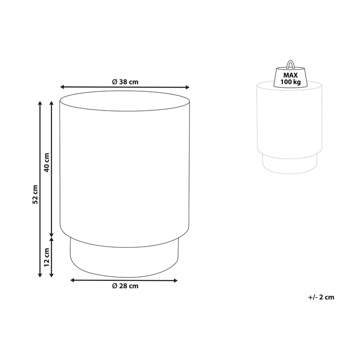 Beliani - BICCARI - Bijzettafel - Wit - Lichtbeton