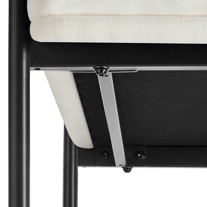 tectake® Eetkamerstoel Doé, gestoffeerd, stalen poten - Set van 4