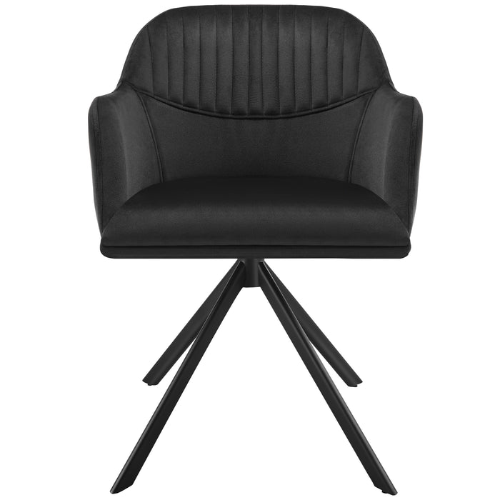 tectake® Lona fluwelen draaistoel met dikke vulling - Set van 4