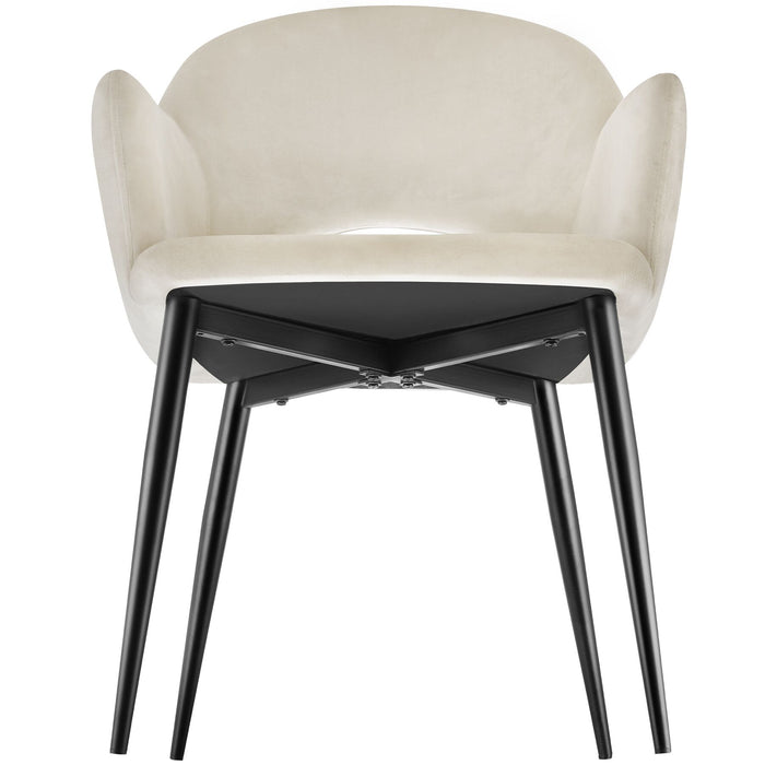 tectake® Eetkamerstoel Sachel, fluweellook, gestoffeerd, 120 kg