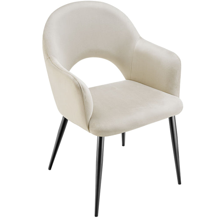 tectake® Eetkamerstoel Sachel, fluweellook, gestoffeerd, 120 kg