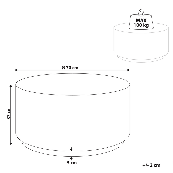 Beliani - ASIERIO - Bijzettafel - Beige - Lichtbeton (MgO)
