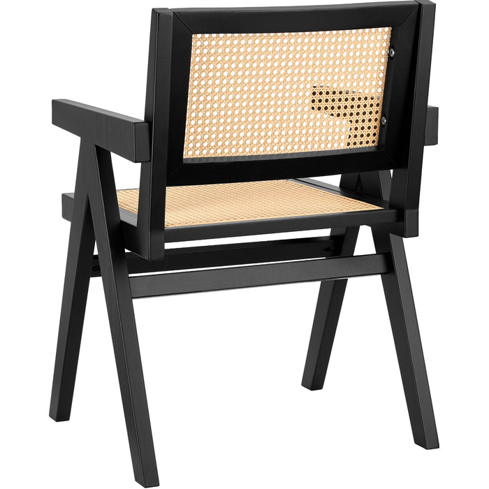 tectake® Eetkamerstoel Lizzy met Weens vlechtwerk in boho-stijl